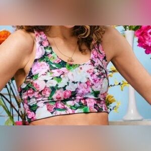 Terez Floral Racerback Sports Bra Size XS